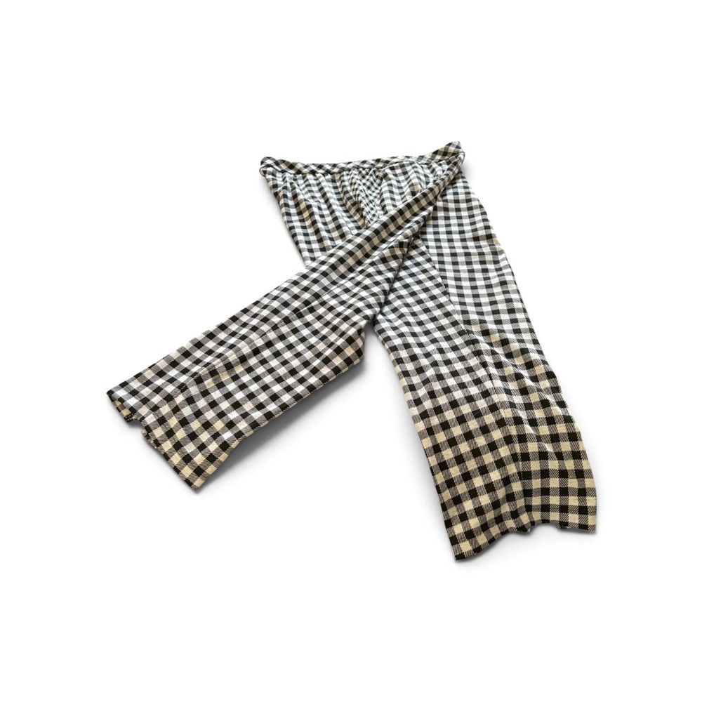 Isaac Mizrahi Live XL Black White Gingham Ankle Pants Pull On EUC